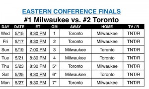 东决赛程安排:首战本周四开打 最晚5月28日结束